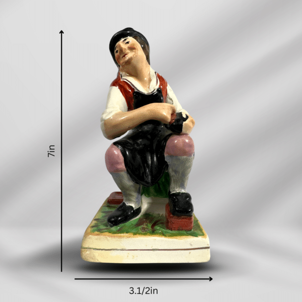 Antique Hand Painted French Porcelain Statue Of Man