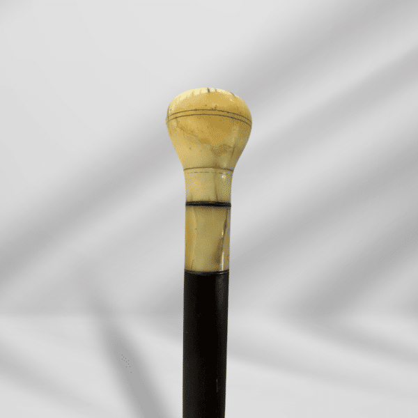 Antique Ivory Eyeball Design Handle Walking Stick Cane Wrist strap Design Dark Brown Color