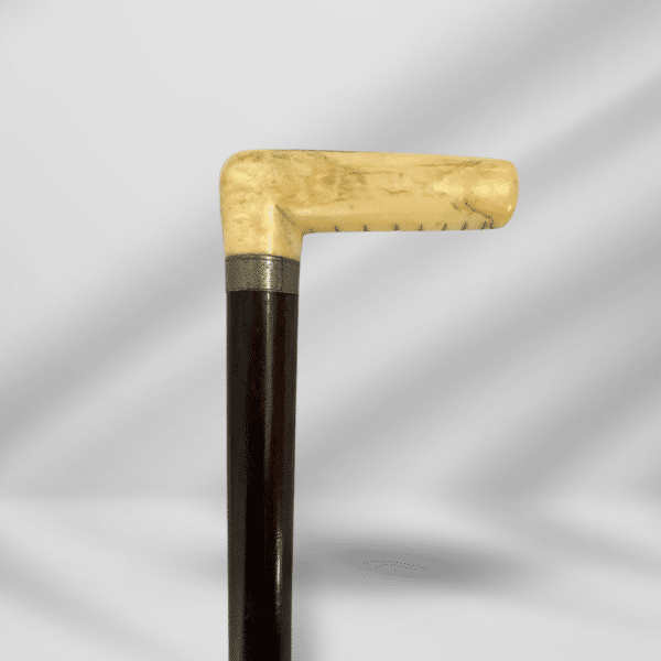 Antique L Handle Ivory Walking Stick Cane Brown For Men