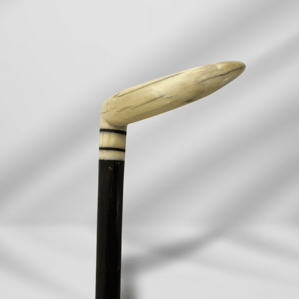 19th Century Original Horn Walking Stick Cane Dark Brown