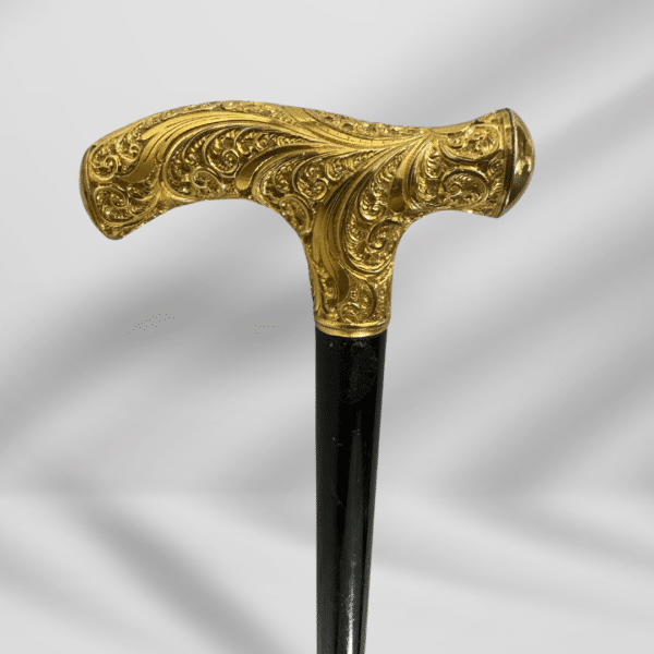 Vintage Brass Head Handle Wooden Walking Stick Cane