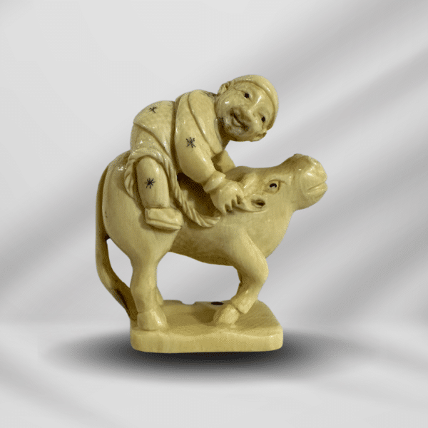 Antique Chinese Carved Ivory Cow Riding