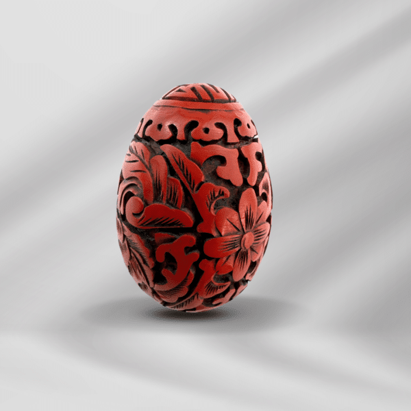 Vintage Carved Wooden Chinese Decorative Egg