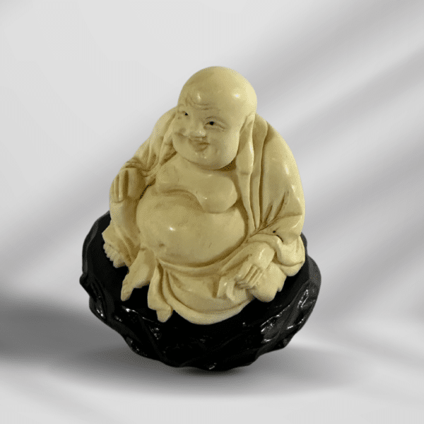 Vintage Carved Ivory sitting Laughing Buddha