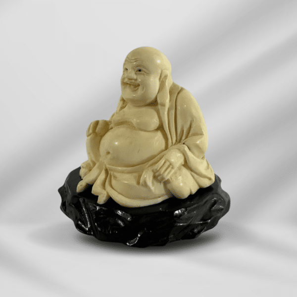 Vintage Carved Ivory sitting Laughing Buddha
