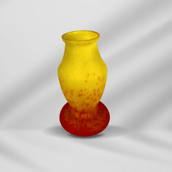 Vintage Matt Ombre Orange & Yellow Vase