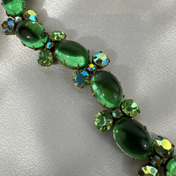 Antique Bracelet & Earrings Vintage Regency Bracelet & Earrings Green Crystal