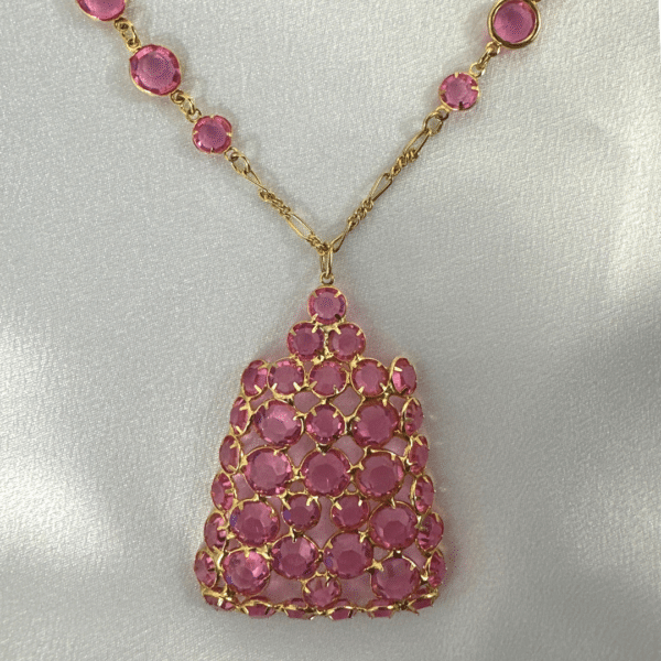 Fashion Unique Necklace Vintage Cute Pink Crystal Cute Necklace
