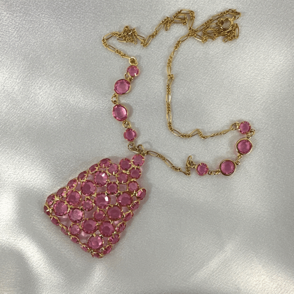 Fashion Unique Necklace Vintage Cute Pink Crystal Cute Necklace