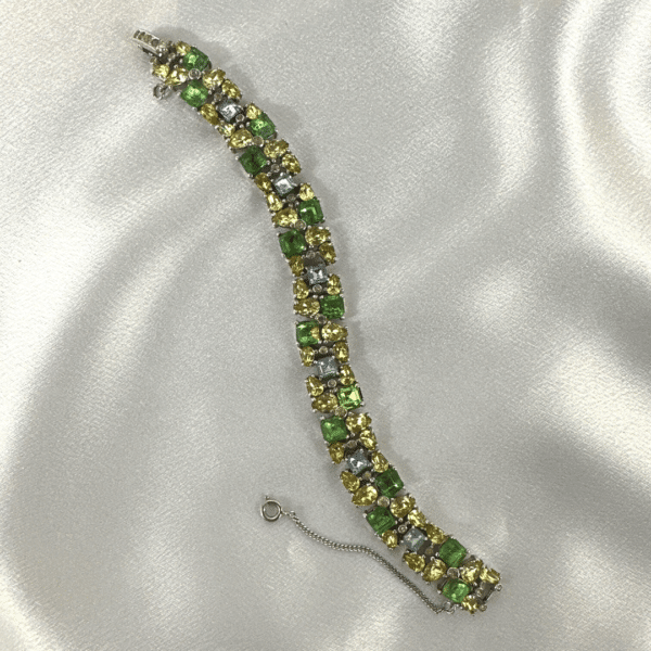 Fashion Unique Bracelet Marked Jomaz Vintage Geometric Bracelet Purple , Citrine , Green Crystal
