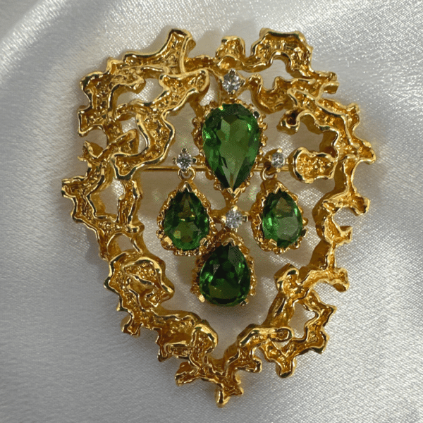 Fashion Jewelry Stylish Brooch Vintage Green Gemstone Panetta Brooch