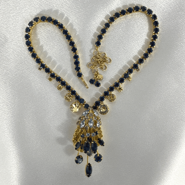 Fashion Jewelry Stylish Necklace Vintage Multi Drop Style Alva Necklace Cobalt blue Gem stone yellow Light Purple Light Blue Gemstone