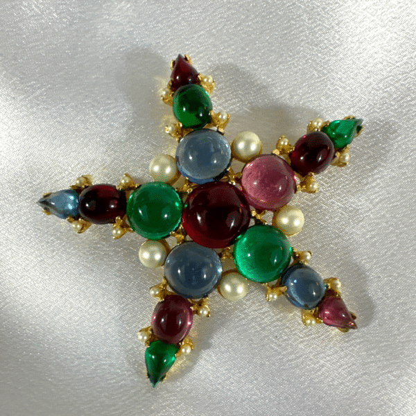 Fashion Jewelry Beautiful Multi Color Cab stone Star Brooch / Pendant