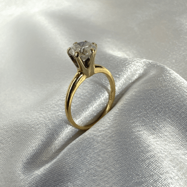Beautiful 14K Large Diamond Crown Ring For Women