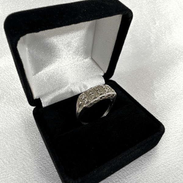 White Gold Ring With Diamonds For Men