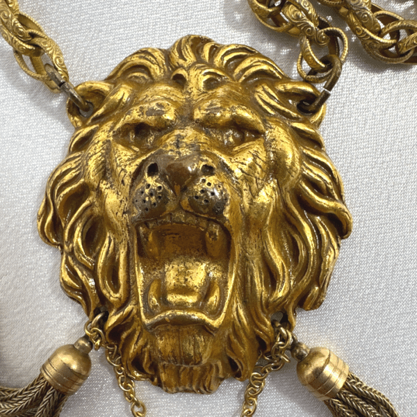 Vintage Signed Miriam Haskell Lion Necklace