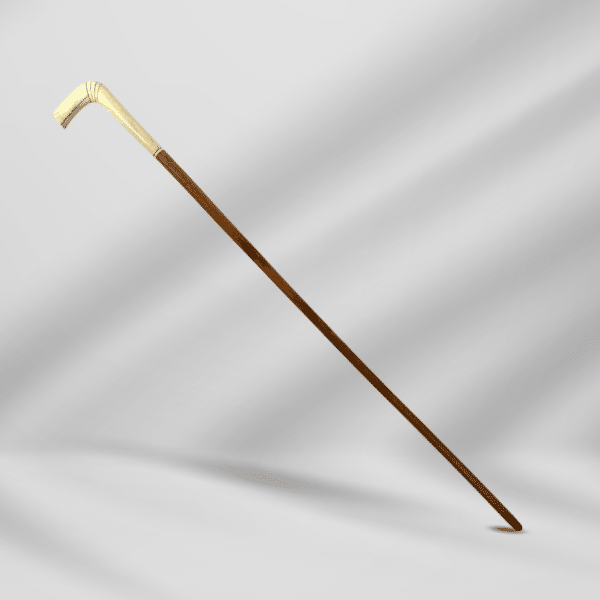 Antique Vintage Ivory Knob Handle Walking Stick Cane Brown Color