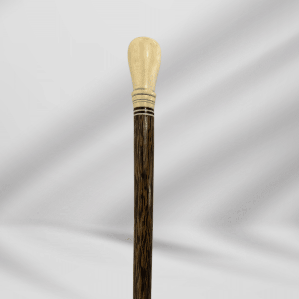 Antique Vintage Ivory Knob Handle Walking Stick Cane Wood Finishing Color