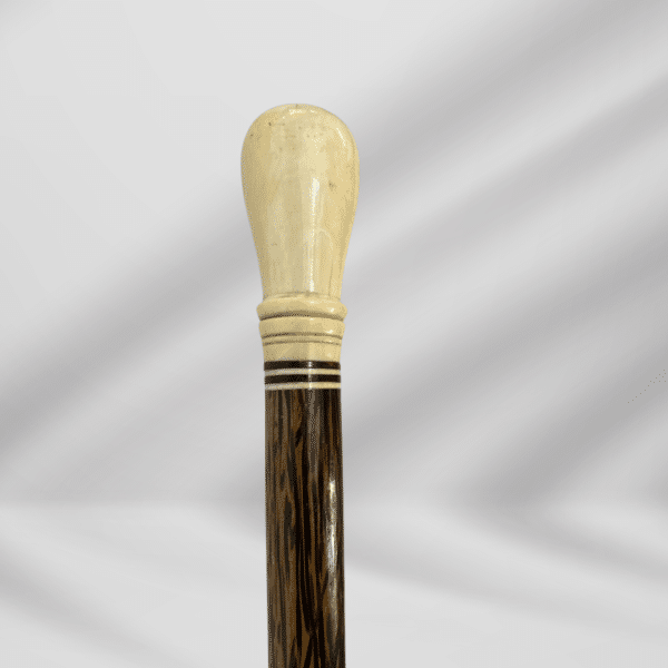Antique Vintage Ivory Knob Handle Walking Stick Cane Wood Finishing Color