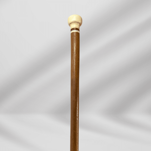 Antique Vintage Ivory Knob Handle Skinny Walking Stick Cane Brown Color