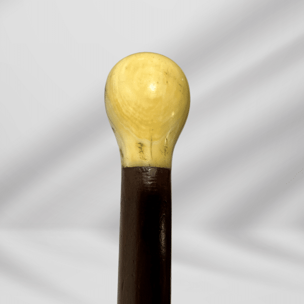 Antique Vintage ivory handle walking cane Brown walking walking stick can