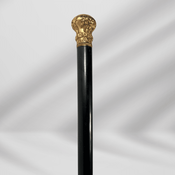 Best Elegant Antique Carved Gold Plate Knob Handle Unique Walking Stick Cane Black