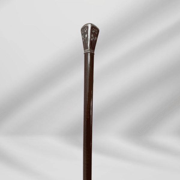 Elegant Antique Knob Handle Unique Silver Plate Walking Stick Cane