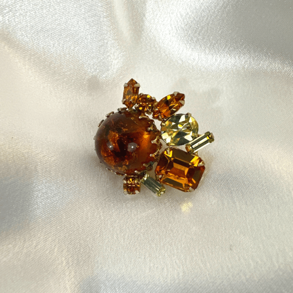 Antique Earring Vintage Ann Vein Confetti Earrings Gold Crystal