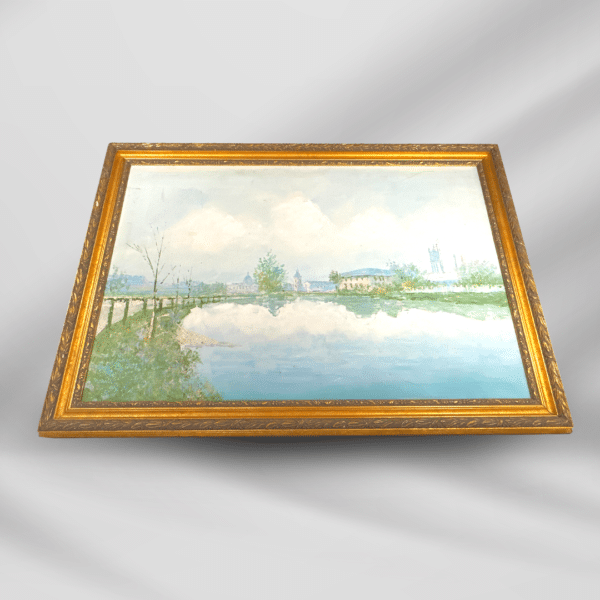 Gold Wood Frame Vintage Nature Oil Painting On Canvas