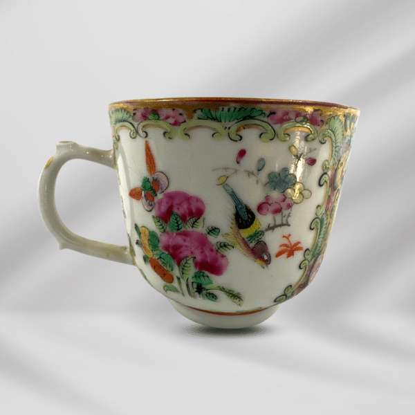 Antique Rose Medallion Chinese Hand Painting Porcelain Tea , Coffee Cup