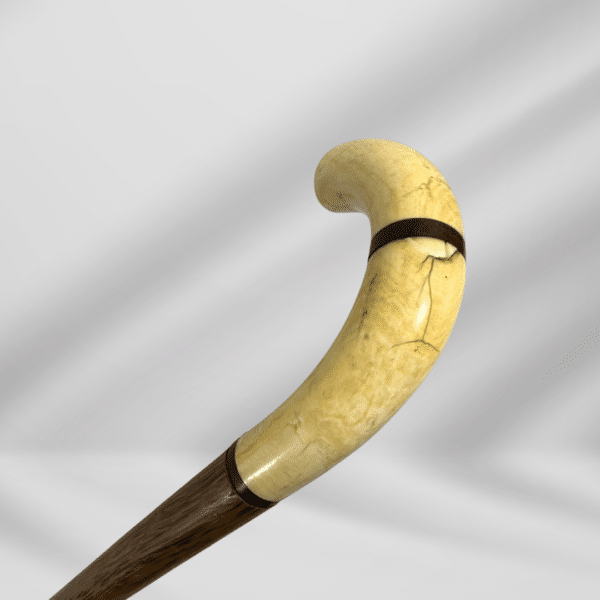 Antique Vintage Ivory Crook Handle Walking Stick Cane For Men