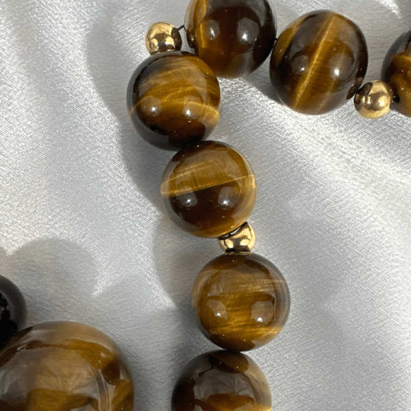 Singed Ciner Tiger Eye Necklace Earring Set Fashion Jewelry