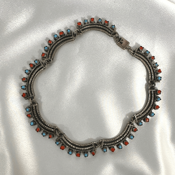 Sterling Silver 925 Nechden Mexico Turquoise Necklace