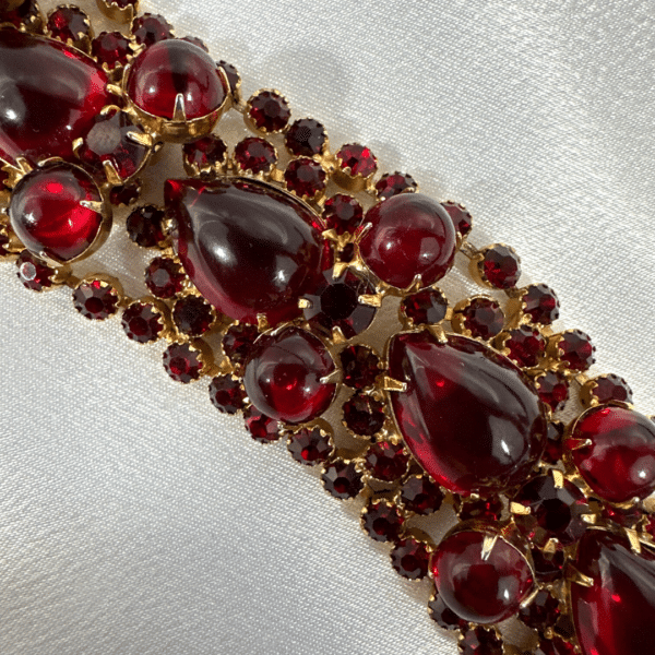 Schreiner NY, Jewelry Red Crystal Set Of Bracelet And Earrings
