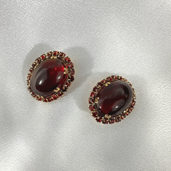 Schreiner NY, Jewelry Red Crystal Set Of Bracelet And Earrings