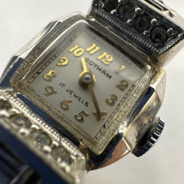 Gotham 17 jewel Rhinestone Stretch Band Antique Watch For Women
