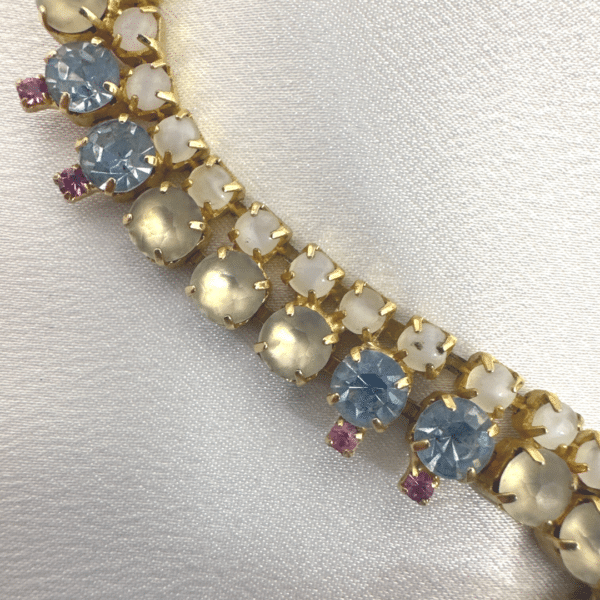 Hobe Signed Unique Multicolor Crystal & Rhinestone Vintage Pendant Necklace