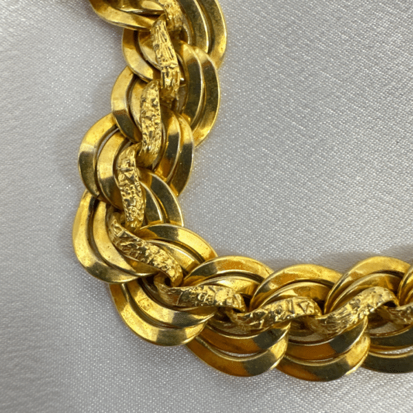 Dominique Aurientis Paris Gold Tone Vintage Chain Bracelet / Vintage Fashion Bracelet