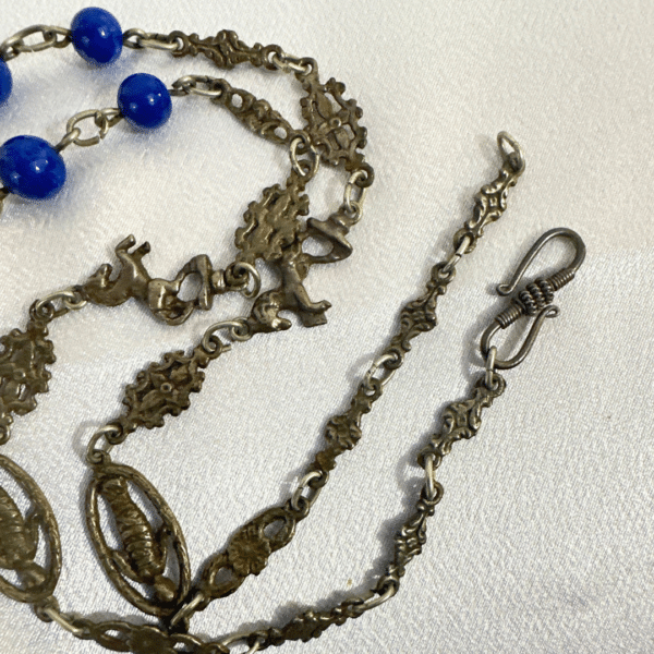 Art Deco Antique Peruzzi Satyr Angles Renaissance Silver Necklace