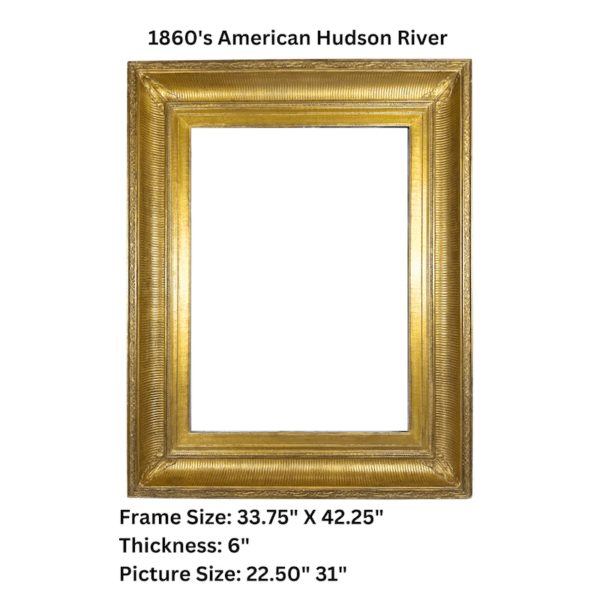 1860's American Hudson River Gilt Wood Antique Frame